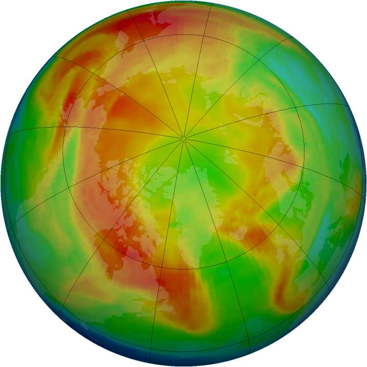 Arctic ozone map for 15 February 1988